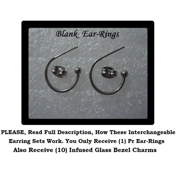 Oval Acrylic Stylish Interchangeable Earrings Charms 5 Pairs In 1 Set-BRAND NEW - Picture 4 of 5